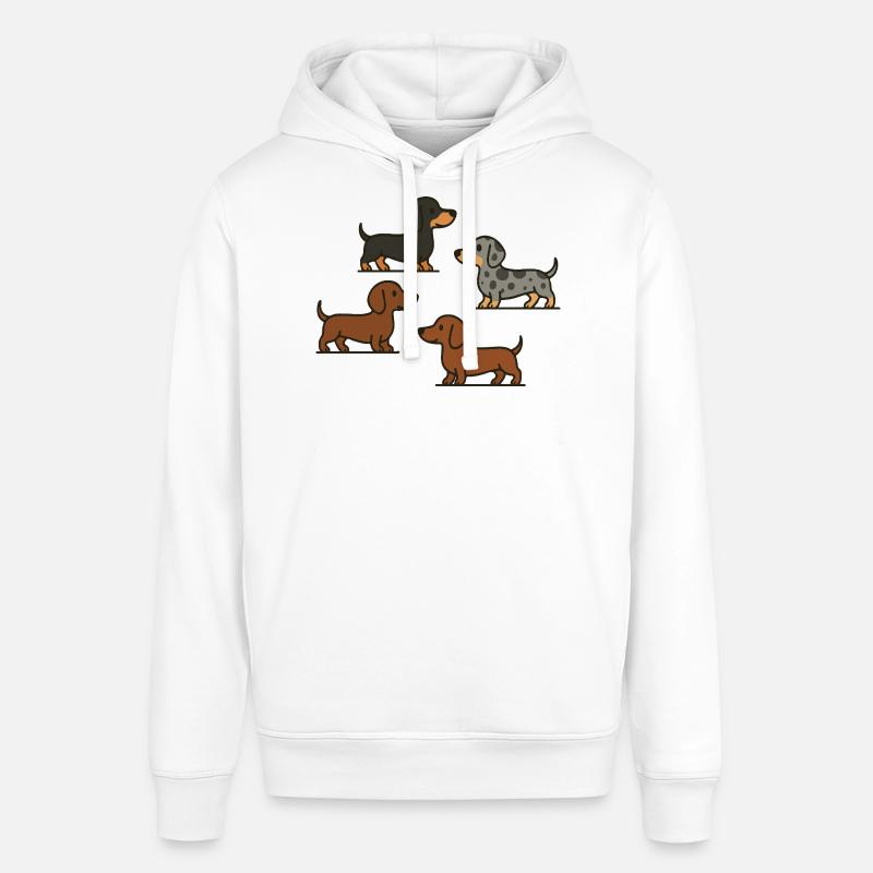 Quatuor teckel : Spotted & Solid - Sweat à capuche SOUNDER Stanley/Stella Unisexe - blanc