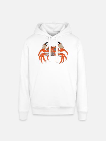Crab Print - Stanley/Stella SOUNDER Unisex Hoodie - white