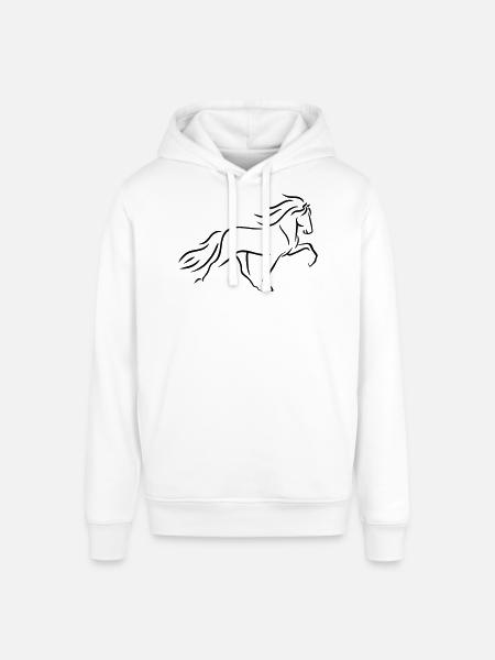 Islandpferd Tölter im Linienstil - Stanley/Stella Unisex Hoodie SOUNDER - Weiß