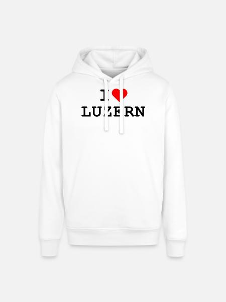 Ich liebe Luzern - J’adore Lucerne - Sweat à capuche SOUNDER Stanley/Stella Unisexe - blanc