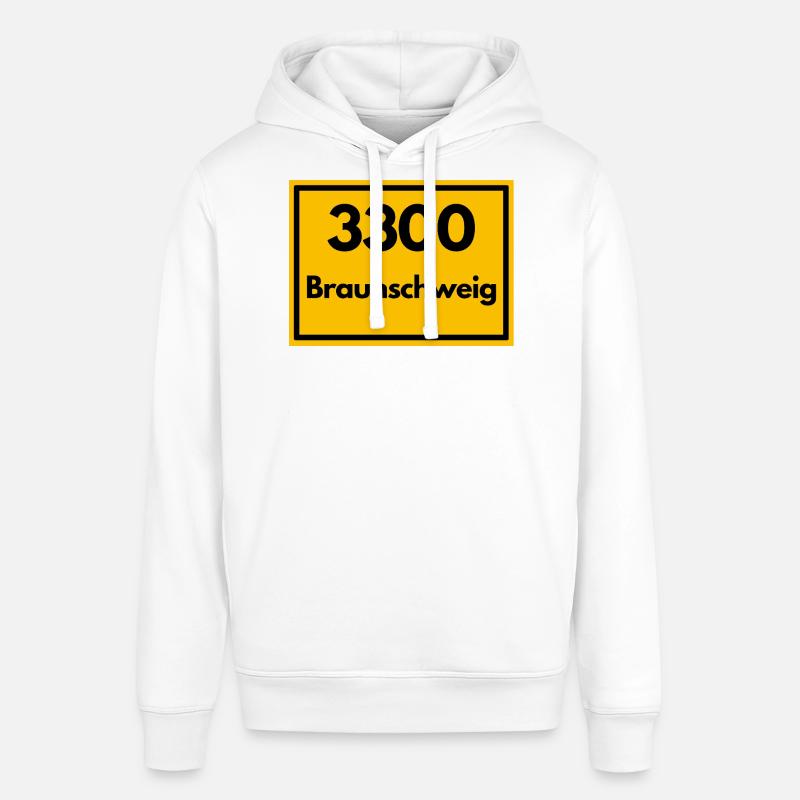 OLD POSTCODE POSTCODE RETRO 3300 BRAUNSCHWEIG - Stanley/Stella SOUNDER Unisex Hoodie - white