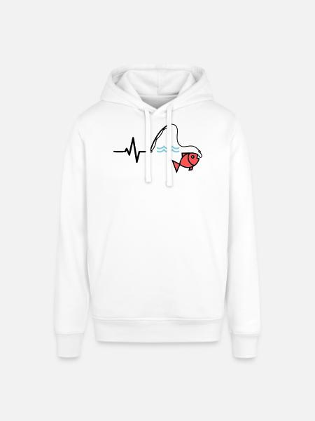 Puls Angelrute Fisch Farbig - Stanley/Stella Unisex Hoodie SOUNDER - Weiß