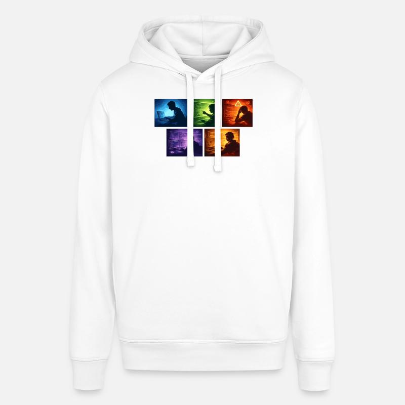 Ombre de code multi-écran - Sweat à capuche SOUNDER Stanley/Stella Unisexe - blanc