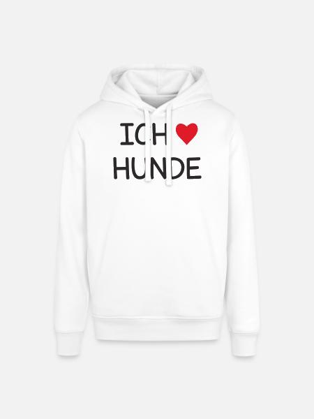 Ich ❤️ Hunde – Süßes Hundeliebe Textdesign - Stanley/Stella Unisex Hoodie SOUNDER - Weiß