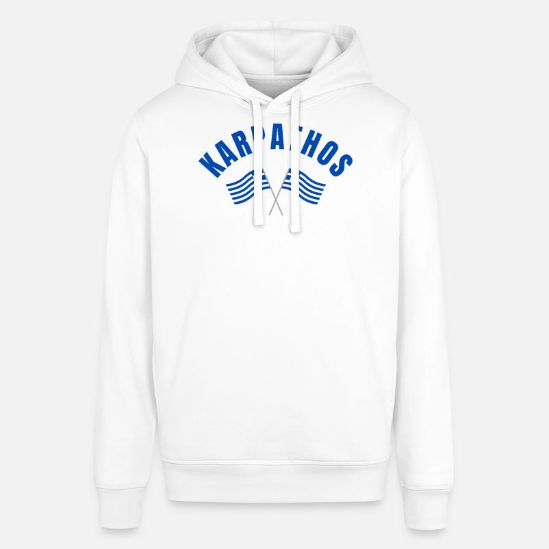 Karpathos avec drapeaux grecs croisés - Sweat à capuche SOUNDER Stanley/Stella Unisexe - blanc
