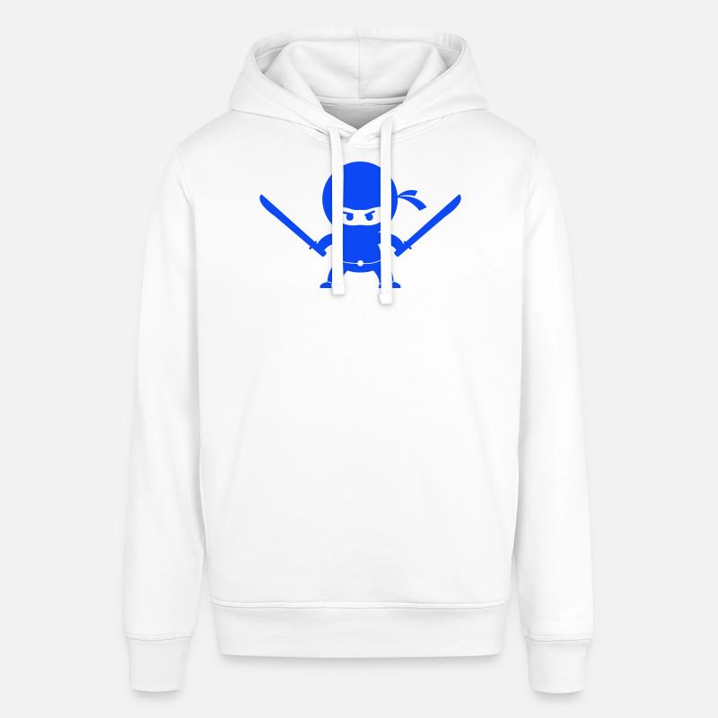 Blauer Ninja mit zwei Schwertern - Stanley/Stella Unisex Hoodie SOUNDER - Weiß