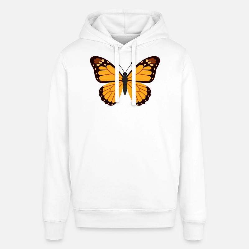 Ailes de monarque orange - Sweat à capuche SOUNDER Stanley/Stella Unisexe - blanc