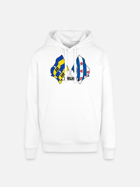 Ameland Friesland Pride – Crossed Flags - Stanley/Stella SOUNDER Unisex Hoodie - white