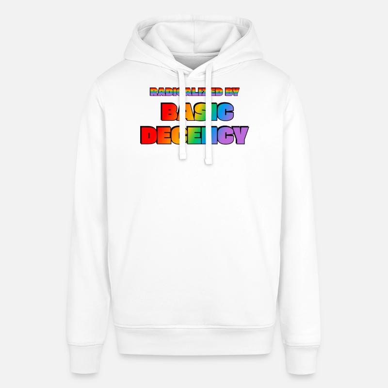 Radicalized by Basic Decency - Stanley/Stella SOUNDER Unisex Hoodie - white