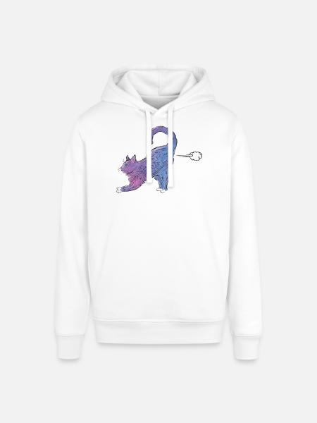Bunte Katze streckt Aquarell - Stanley/Stella Unisex Hoodie SOUNDER - Weiß