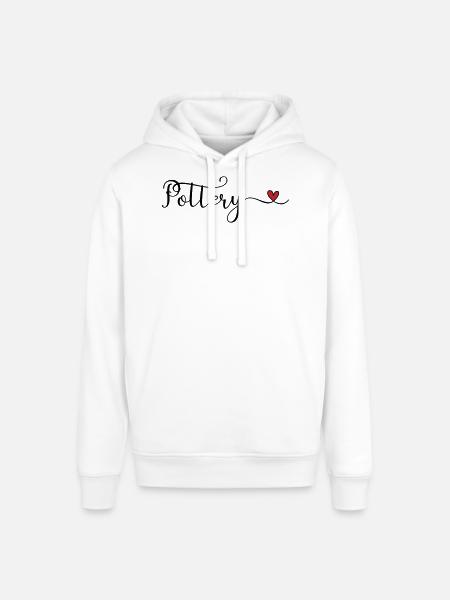 Pottery Heart Typography Gift - Stanley/Stella SOUNDER Unisex Hoodie - white