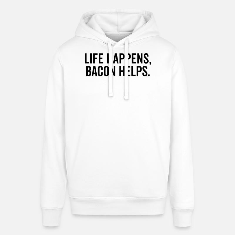 La vie arrive, le bacon aide - Sweat à capuche SOUNDER Stanley/Stella Unisexe - blanc