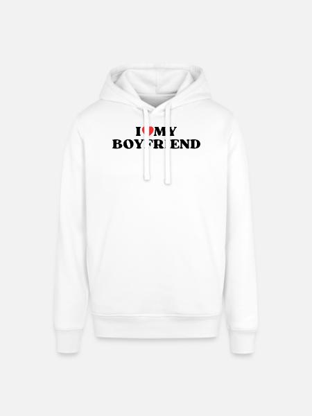 I love my boyfriend - Stanley/Stella Unisex Hoodie SOUNDER - Weiß