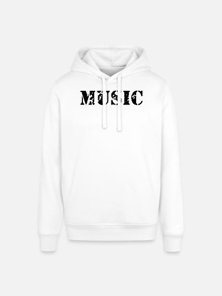 music as a stamp print design - Stanley/Stella SOUNDER Unisex Hoodie - white