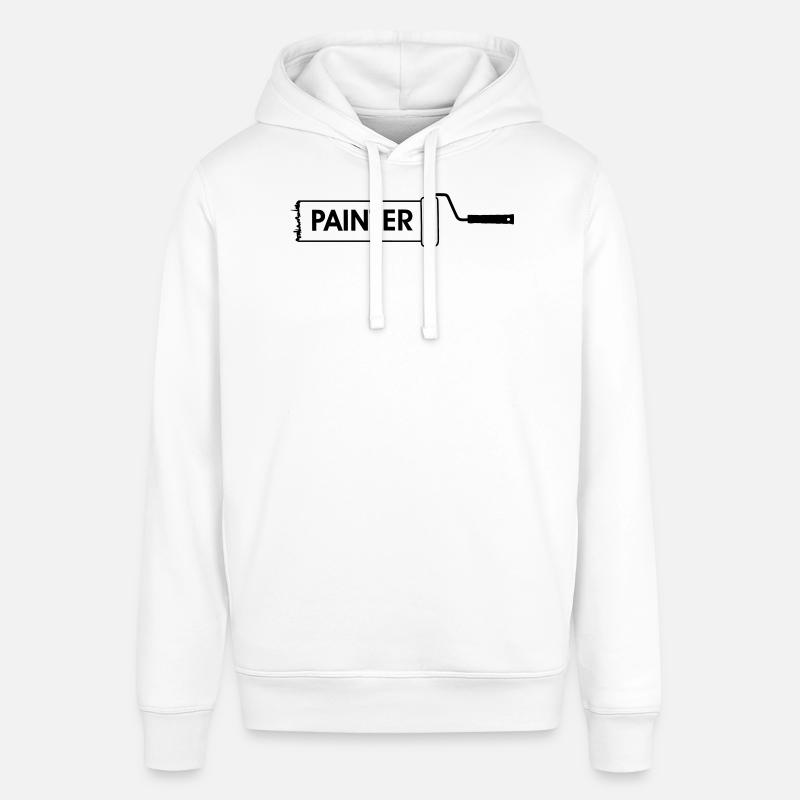 Paint roller transparent with text 'PAINTER' - Stanley/Stella SOUNDER Unisex Hoodie - white