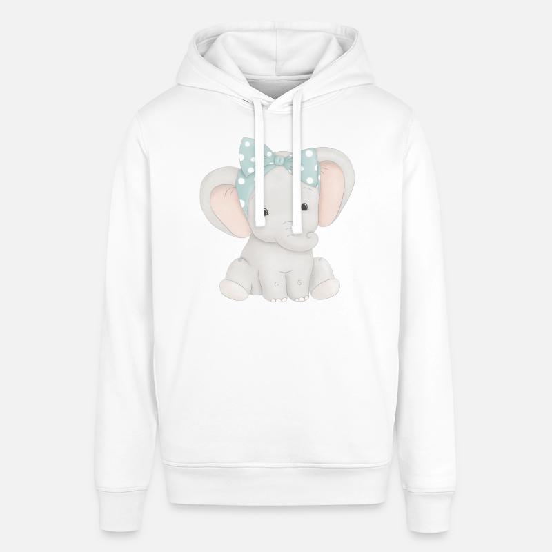 éléphant mignon avec boucle - Sweat à capuche SOUNDER Stanley/Stella Unisexe - blanc