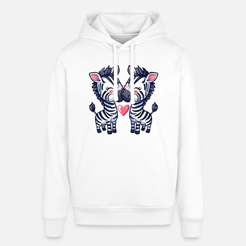 Zebra Comic Couple Amour - Sweat à capuche SOUNDER Stanley/Stella Unisexe - blanc