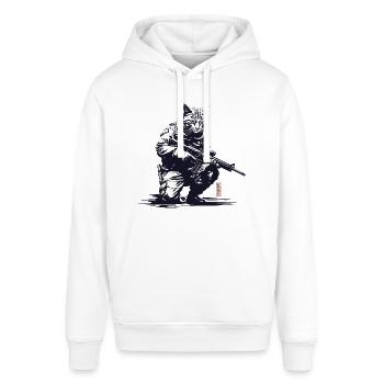 Sniper Kitty - Stanley/Stella SOUNDER Unisex Hoodie - white - Front - Alina (178cm) & Michal (187cm)