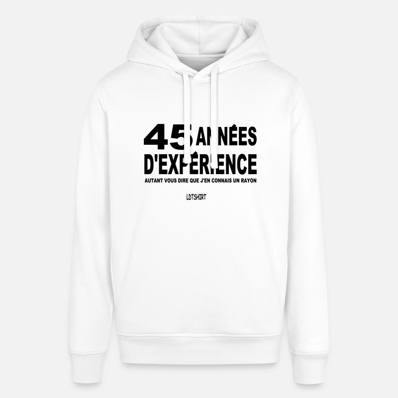 45 années d expérience - Sweat à capuche SOUNDER Stanley/Stella Unisexe - blanc