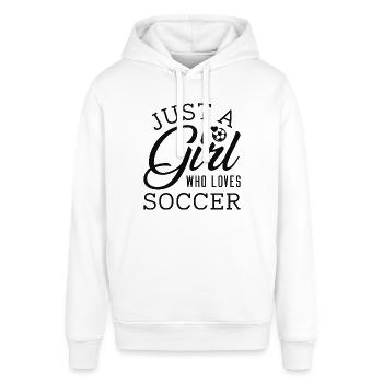 Just A Girl Who Loves Soccer - Stanley/Stella SOUNDER Unisex Hoodie - white - Front - Alina (178cm) & Michal (187cm)