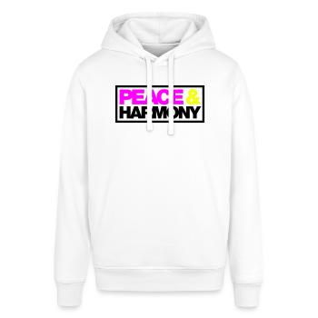 Typo Peace Harmony Kontur 3C - Stanley/Stella Unisex Hoodie SOUNDER - Weiß - Vorne - Alina (178cm) & Michal (187cm)