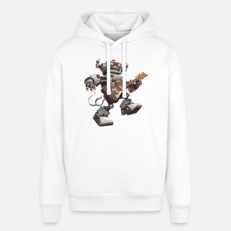 Robot guitariste - Sweat à capuche SOUNDER Stanley/Stella Unisexe - blanc
