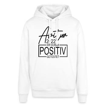 Abitur 2022 Abi Abschluss positiv getestet - Stanley/Stella Unisex Hoodie SOUNDER - Weiß - Vorne - Alina (178cm) & Michal (187cm)