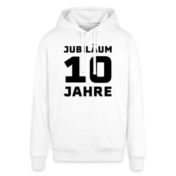 Jubiläum 10 Jahre Firmenjubiläum Geschenk - Stanley/Stella Unisex Hoodie SOUNDER - Weiß - Vorne - Alina (178cm) & Michal (187cm)