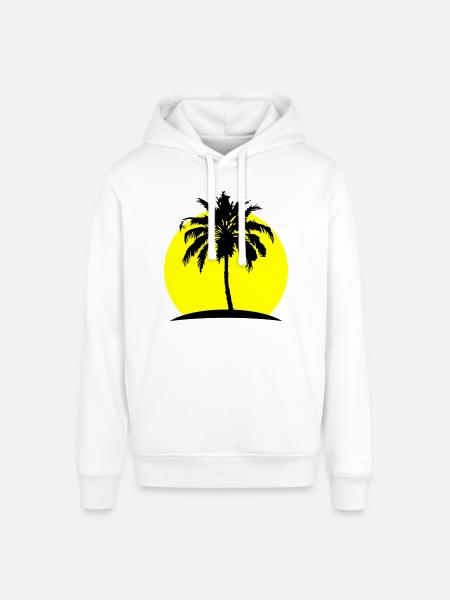 Palm Silhouette Symbol - Stanley/Stella SOUNDER Unisex Hoodie - white