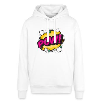 POW COMIC COMICSTYLE CARTOON COMICS CARTOONS MOTIF - Stanley/Stella SOUNDER Unisex Hoodie - white - Front - Alina (178cm) & Michal (187cm)