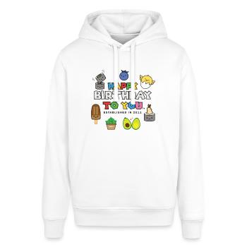Joyeux anniversaire à vous (couleur) - Sweat à capuche SOUNDER Stanley/Stella Unisexe - blanc - Devant - Alina (178cm) & Michal (187cm)