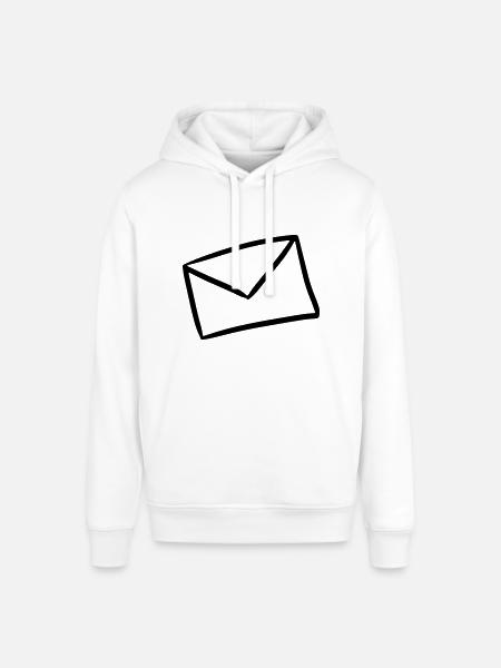 Brev ikon besked brev brev forsendelse - Stanley/Stella SOUNDER unisex hoodie - hvid