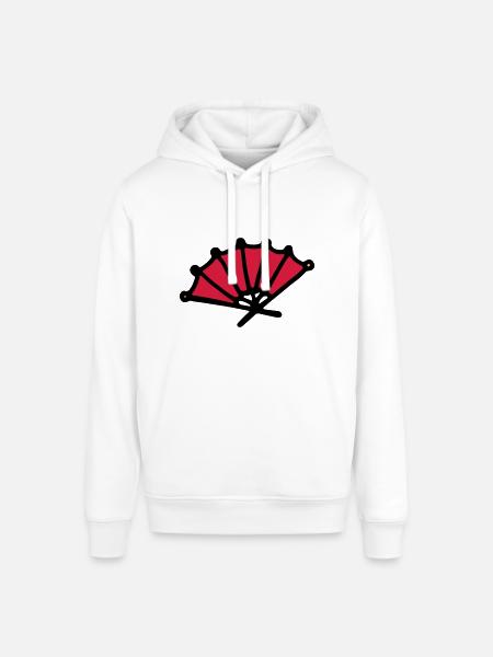 Asiatisk fan hånd fan fan asiatisk hånd fan - Stanley/Stella SOUNDER unisex hoodie - hvid