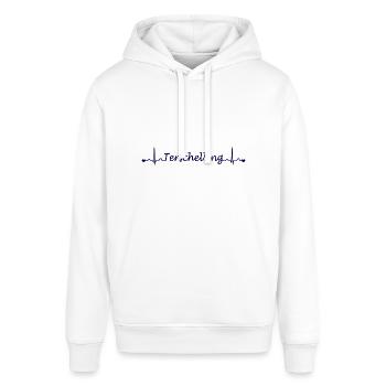 Terschelling Herzschlag dunkel blau - Stanley/Stella Unisex Hoodie SOUNDER - Weiß - Vorne - Alina (178cm) & Michal (187cm)