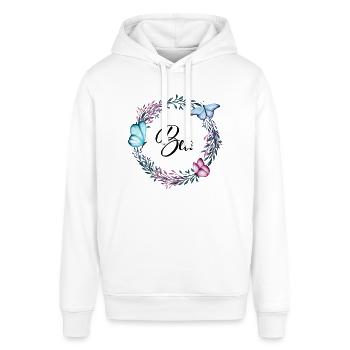 Bea, nom, lettrage, couronne de fleurs, cadeau - Sweat à capuche SOUNDER Stanley/Stella Unisexe - blanc - Devant - Alina (178cm) & Michal (187cm)