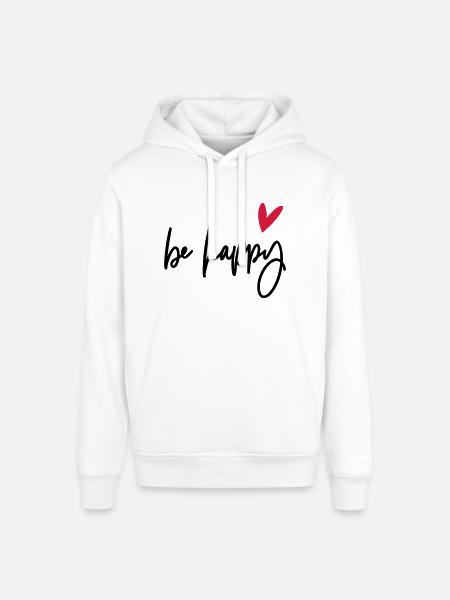 be happy - Stanley/Stella SOUNDER Unisex Hoodie - white