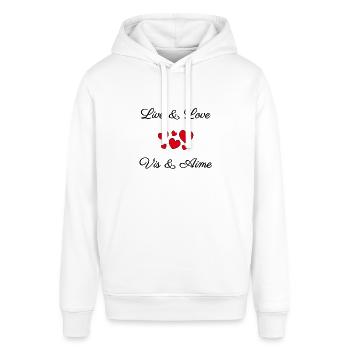 Live & Love I / Vis & Aime I - Sweat à capuche SOUNDER Stanley/Stella Unisexe - blanc - Devant - Alina (178cm) & Michal (187cm)