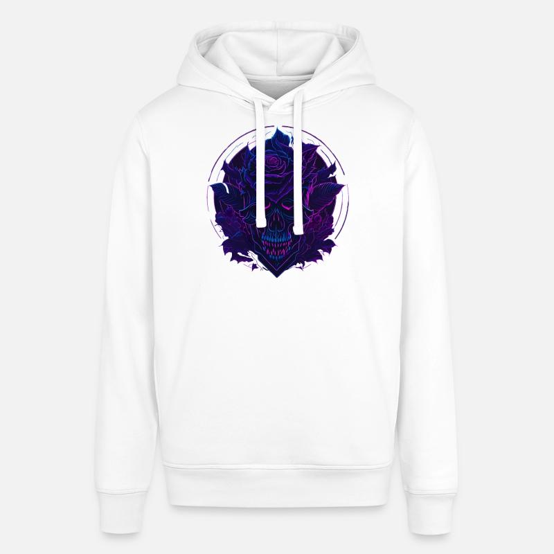 Neon Roses Skull EDM - Sweat à capuche SOUNDER Stanley/Stella Unisexe - blanc