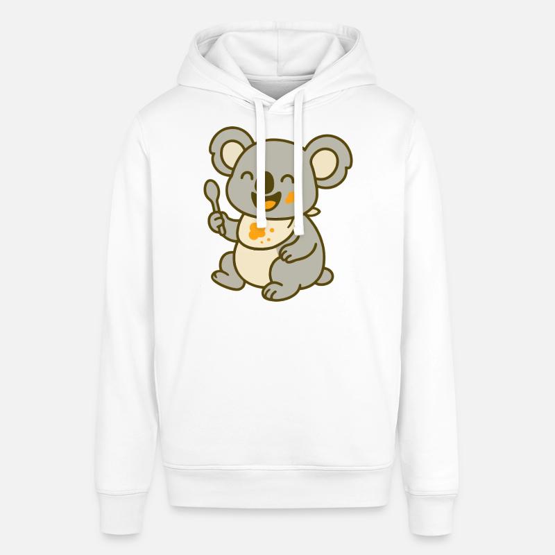 Mignon bébé koala mangeant - Sweat à capuche SOUNDER Stanley/Stella Unisexe - blanc