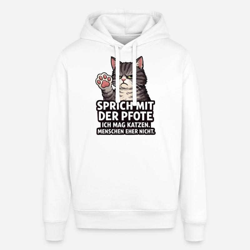 Sprich mit der Pfote – Grumpy Katze - Stanley/Stella Unisex Hoodie SOUNDER - Weiß