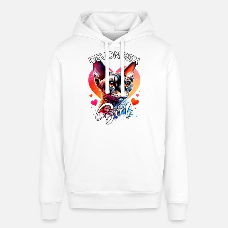 Devon Rex Mädchen Devon Rex - Stanley/Stella Unisex Hoodie SOUNDER - Weiß