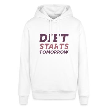 Diät beginnt morgen - Stanley/Stella Unisex Hoodie SOUNDER - Weiß - Vorne - Alina (178cm) & Michal (187cm)