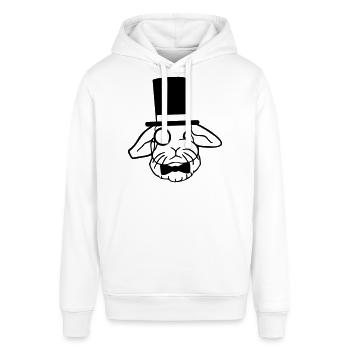 Mr. Bunny Gentleman Top Hat Monocle Glasses - Stanley/Stella SOUNDER Unisex Hoodie - white - Front - Alina (178cm) & Michal (187cm)