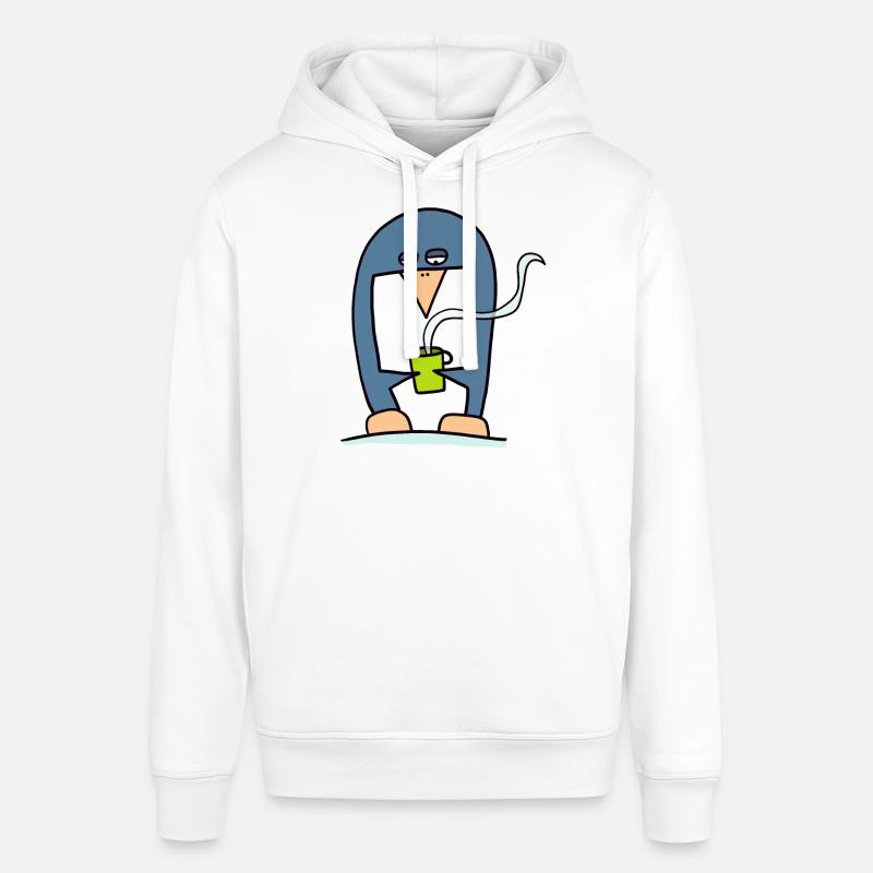 Pingouin buvant du café - Sweat à capuche SOUNDER Stanley/Stella Unisexe - blanc