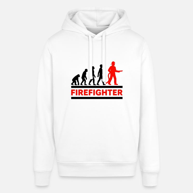 Evolution Feuerwehrmann Held Cooles Geschenk - Stanley/Stella Unisex Hoodie SOUNDER - Weiß