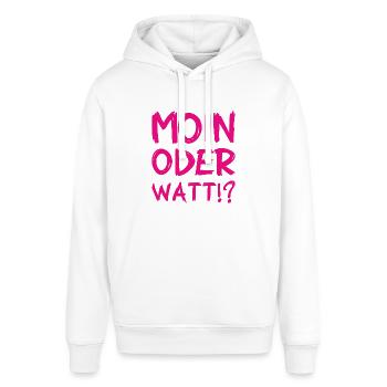Moin oder Watt? - Stanley/Stella Unisex Hoodie SOUNDER - Weiß - Vorne - Alina (178cm) & Michal (187cm)
