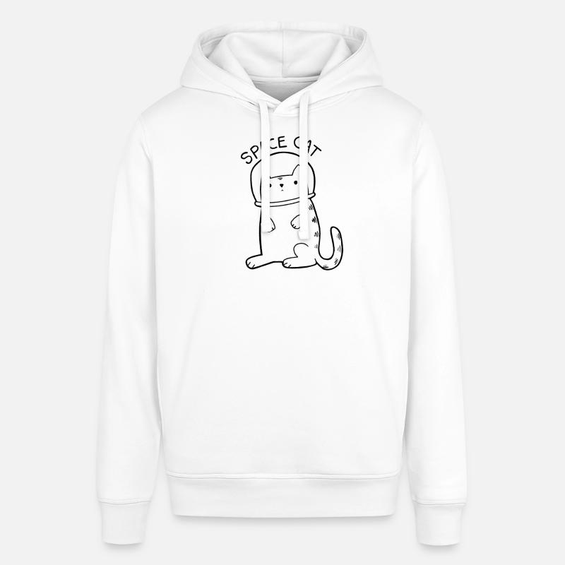 Chat de l'espace - Sweat à capuche SOUNDER Stanley/Stella Unisexe - blanc