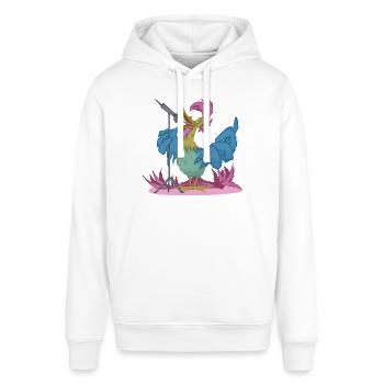 Musiciens de la ville de Brême : Coq au micro – Showtime ! - Sweat à capuche SOUNDER Stanley/Stella Unisexe - blanc - Devant - Alina (178cm) & Michal (187cm)