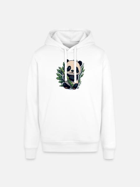 Cute Panda with Bamboo - Stanley/Stella Unisex Hoodie SOUNDER - Weiß