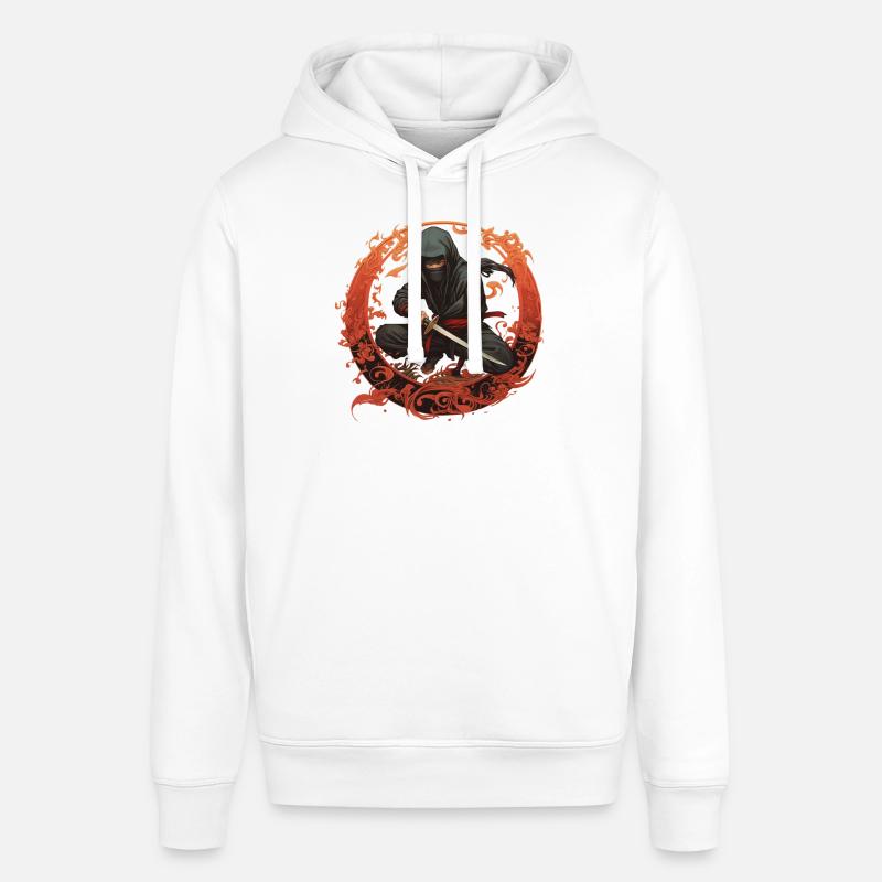 Ninja avec épée de samouraï - Sweat à capuche SOUNDER Stanley/Stella Unisexe - blanc
